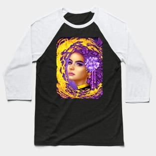 Woman with purple flower Baseball T-Shirt